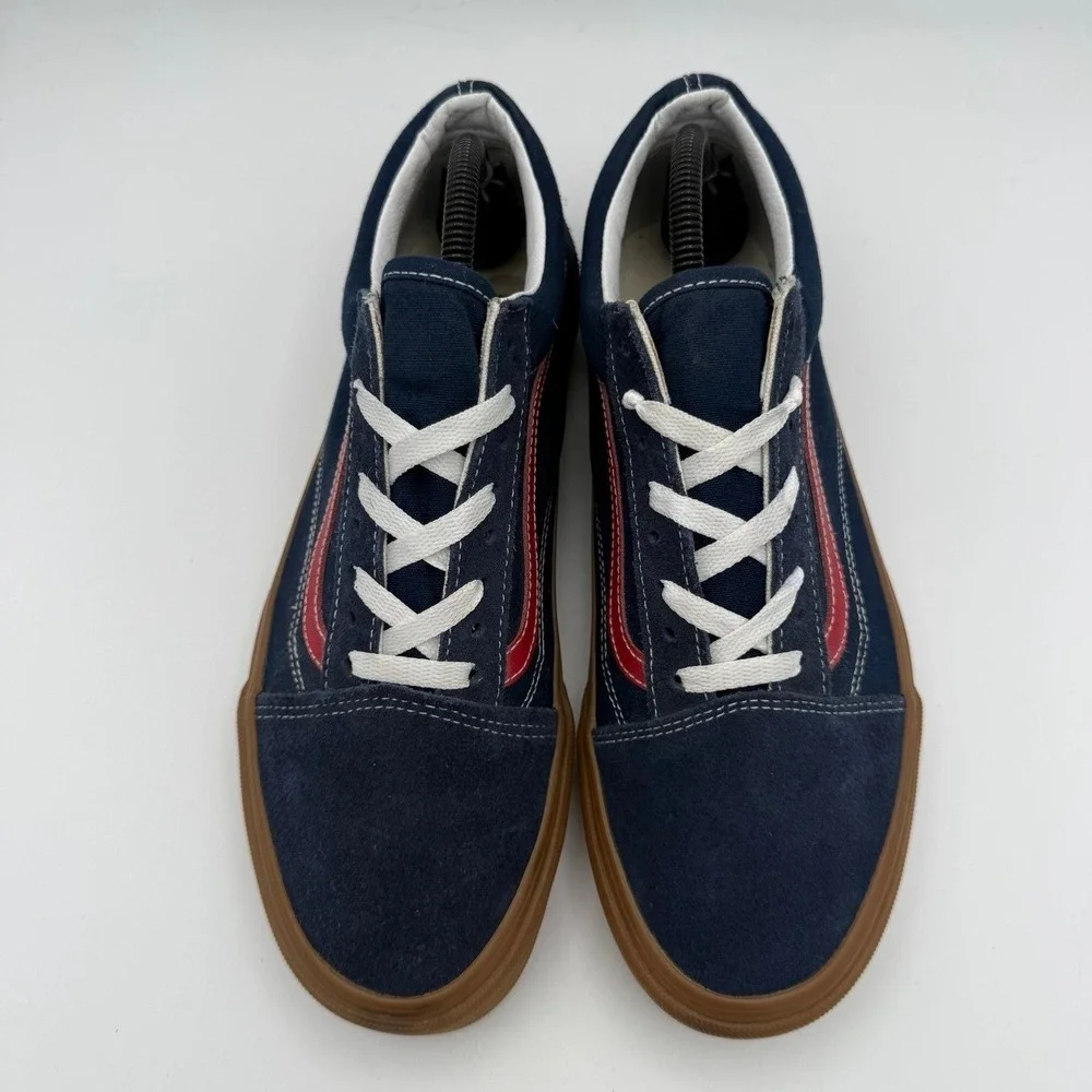 NWOT Unisex Vans Old Skool Suede Dress Blues Chili Pepper Gum Shoes Sz 9.5M 11W